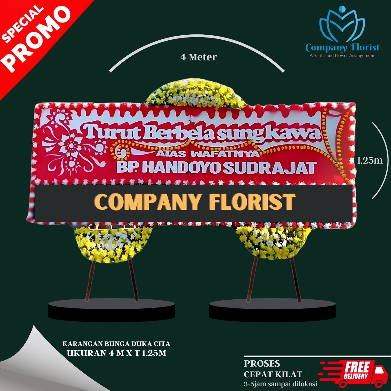 Papan Bunga Belasungkawa Modern – Company Florist